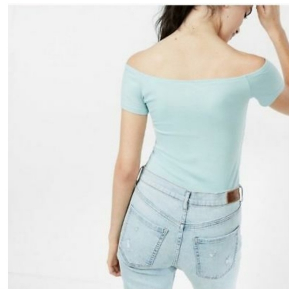 Express One Eleven Off the Shoulder Keyhole Top - Picture 2 of 6